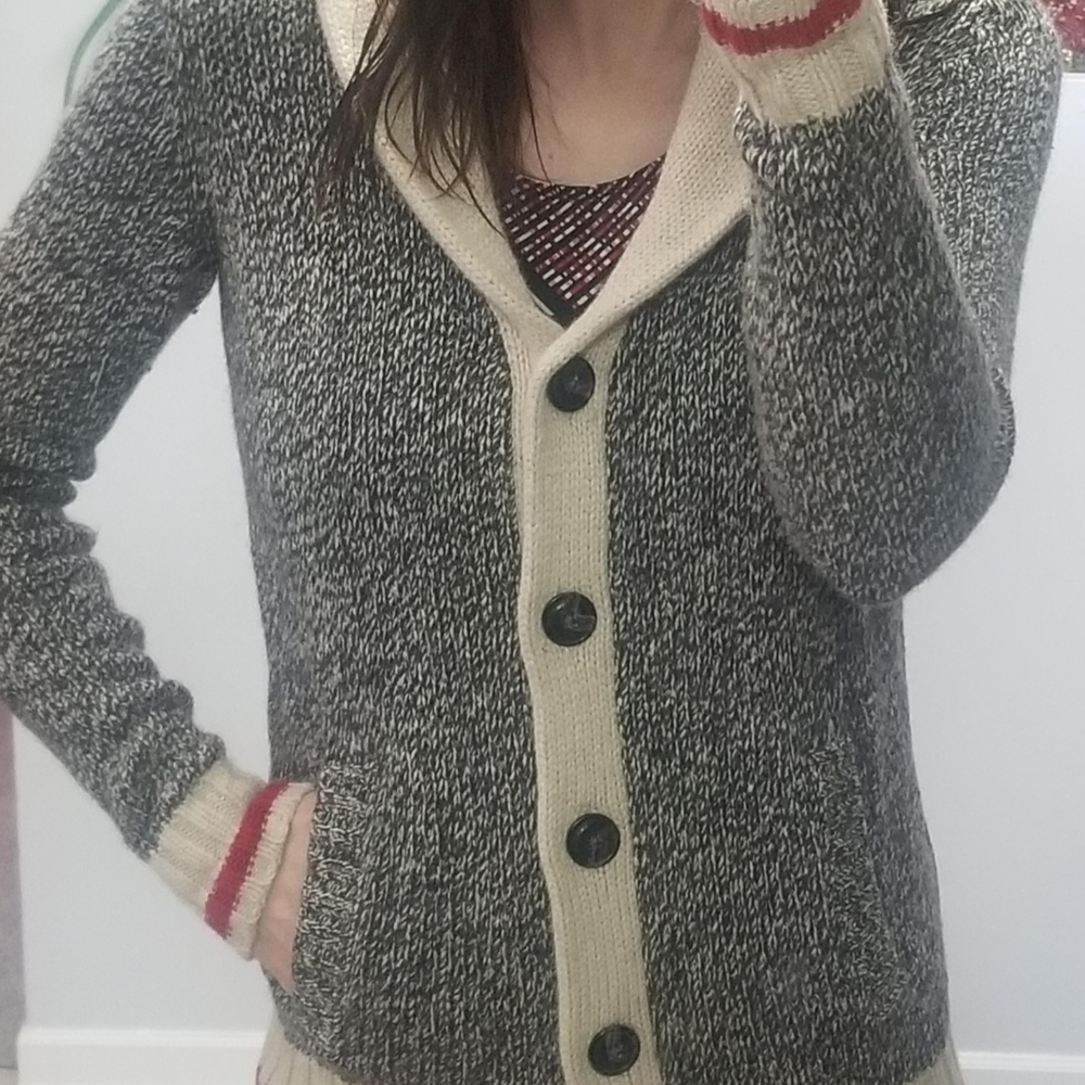 ROOTS Cabin Canada Wool‎ Blend Button Cardigan Girls XXL 13-14 Years